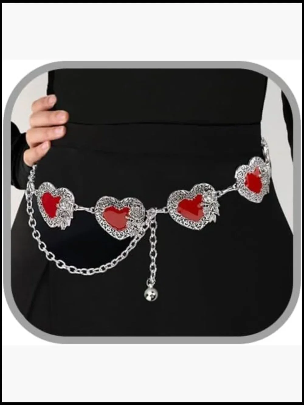 Silver Metal Chain Belt for Dresses and Jeans Western Boho Accessory